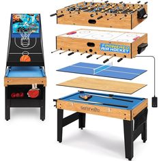 an image of two foo - pong tables with air hockeys