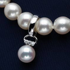 For beaded pearl necklaces, stone necklaces. Not suitable for chain necklaces. Type of metal: Genuine 14K white gold Type of stone: Natural Diamond 0.05ct Motif Size: 2.5mm×20mm Bail inside diameter:6mm Weight: 2.3g Type of pearl: Akoya pearl(cultured in Japan) Pearl size: 8-8.5mm Shape: Round Color: White with Pink or Pink-Green overtone Luster: AAAA Blemish: Light Luster Grade: AAAAA=Finest AAAA=Very Good AAA=Good AA=Above average A=Average Blemish Grade(scratches,spots,dents) Clean (none) Ver Elegant Polished Pearl Necklace For Anniversary, White Akoya Pearl Necklace With Gemstone, Elegant Pearl White Jewelry With Gemstone Beads, Pearl Necklace With Gemstone Round Beads, Elegant Pearl Bracelet With Gemstone Beads, Fine Jewelry Pearl Necklace With Pendant For Jewelry Making, Fine Jewelry Pearl Necklace For Jewelry Making, Akoya Pearl Drop Jewelry With Round Beads, Akoya Pearl Drop Round Beads Jewelry