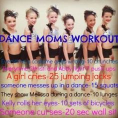 Yes! Finally! :) Dance Moms Workout, Tv Show Workouts, Movie Workouts, Tv Workouts, Dance Moms Memes, Fitness Mom, Dance Hip Hop, Summer Body Workout Plan, Dance Moms Funny