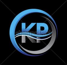 letter kd logo design with blue and silver color on black background, suitable for use in