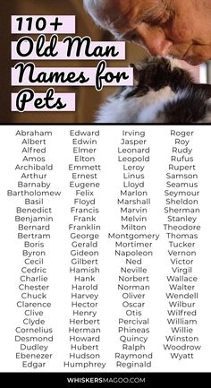 an old man names for pets with his name in the middle and words below it