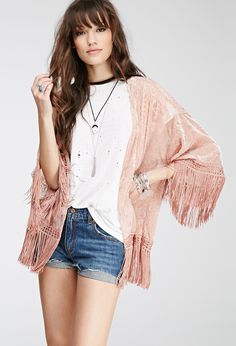 Velvet Fringe Kimono, Burnout Velvet, Boho Hippie Chic, Lace Camisole, Embroidered Denim, Hippie Chic