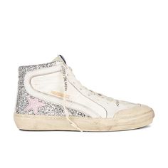 Nwt- Brand New Authentic Golden Goose- Revolve Slide Sneaker In Pink & White Pink & White Size 40 Fits Size 9-10 Womens Purchased Wrong Size - Too Big For 8 1/2 Shoe Sized Foot Red Trench Coat, Goose Shoes, Golden Goose Sneakers, Sole Sneakers, Golden Goose Shoes, Crochet Halter Tops, Levi Jeans 501, Pleated Shorts, Distressed Black Jeans