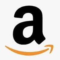 an amazon logo with the letter a in black on a white background and orange lettering