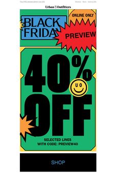 the black friday sale is up to 40 % off