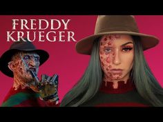 FREDDY KRUEGER HALLOWEEN MAKEUP TUTORIAL | HALLOWEEN LOOKS 2020 | CREATIVE CLICHE - YouTube Diy Freddy Krueger Makeup, Freddy Kruger Make Up Diy, Freddy Makeup Halloween, Freddy Makeup, Freddy Krueger Face Makeup, Freddy Kruger Make Up, Cute Freddy Krueger Makeup, Freddy Krueger Makeup Tutorial, Freddy Krueger Makeup Women