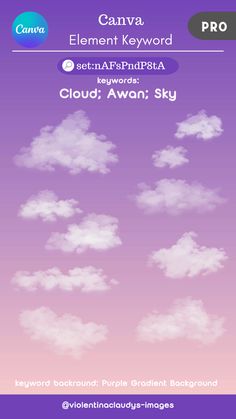 Clouds Canva Element, Cloud Poster Design, Canva Design Elements, Canva Elements Free, Kode Canva, Canva Keywords Elements, Technology Design Graphic, Canva Keywords, Canva Frames