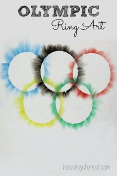 the olympic rings are painted in different colors