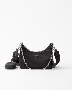 Black Prada Re-edition 2005 Re-nylon Bag | PRADA Prada Bag Crossbody Black, Prada Bag Aesthetic, Prada Reedition, Prada Nylon Bag, 2025 Wishlist, Prada Re Edition 2005, Mini Hobo Bag, Prada Re Edition, Prada Women