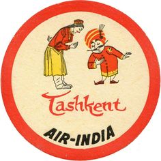 a red and white sign that says tashkent air india