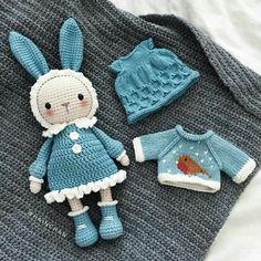 a crocheted doll and sweater are shown on an instagram page for knitting