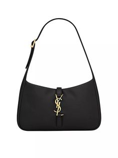 Shop Saint Laurent Le 5 à 7 Shoulder Bag In Padded Lambskin | Saks Fifth Avenue Old Money Brands, Coloured Leather Jacket, Structured Handbags, Fashion Capsule Wardrobe, Classic Accessories, Trends For 2024, Preppy Chic, All Black Looks, Summer Capsule Wardrobe