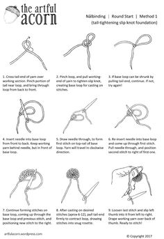 instructions on how to tie the artful acorn