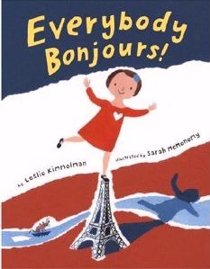 the book cover for everybody bonjous, with an image of a woman in red and