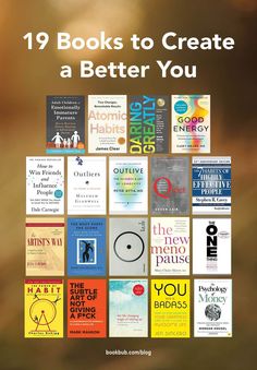 books to create a better you poster with the title, 19 books to create a better you