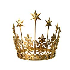 a gold crown with five stars on it's sides and four smaller ones in the middle