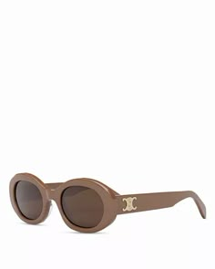 CELINE - Triomphe Oval Sunglasses, 52mm Pretty Sunglasses, Celine Triomphe, Cool Glasses, Celine Sunglasses, Fashion Portfolio, Brown Brown, Oval Sunglasses, Luxury Accessories, Accessories Sunglasses