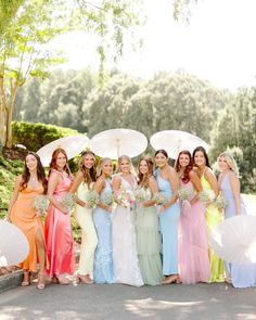 Triple S • Instagram Colorful Bridesmaids, Bridesmaid Dress Color Schemes, Mix Match Bridesmaids, Summer Bridesmaid Dresses, Garden Theme Wedding, Oklahoma City Oklahoma