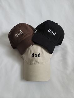 The perfect hat for dads, soon to be dads, or a gift for your dad! Monochrome minimal aesthetic. Unstructured adjustable style for a comfortable fit. Casual Letter Print Hat For Father's Day, Father's Day Casual Adjustable Snapback Hat, Casual Snapback Hat With Flat Bill For Father's Day, Casual Flat Bill Snapback Hat For Father's Day, Casual Flat Bill Hat Gift, Adjustable Dad Hat Baseball Cap For Father's Day, Casual Father's Day Snapback Hat With Letter Print, Classic Adjustable Dad Hat For Everyday, Father's Day Cotton Snapback Baseball Cap