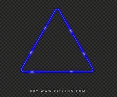 a blue neon triangle on a dark background