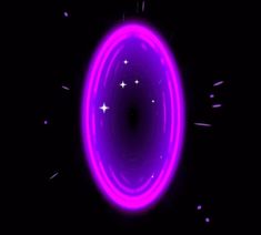 an abstract purple circle with stars in the middle on a black background that appears to be glowing