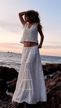 Details. Material: Cotten blend Solid Tiered design Length: Ankle-Length Size Chart (Measurements in cm) 2 .54 cm=1 inch Size Waist Hip Length S 68 82 93 M 72 86 95 L 76 90 97 XL 80 94 99 Tiered Midi Skirt, Euro Summer, Maxi Skirts, Small Waist, Drawstring Waistband, Hip Length, Tube Top, Boho Outfits, Ankle Length