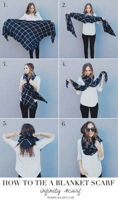 How to tie your blanket scarf into an infinity scarf Outfit Ideaa, Infinity Scarfs