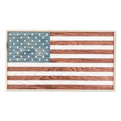 an american flag made out of wood