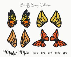 six monarch butterflies with orange and black wings