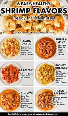 six easy healthy shrimp flavors ready in 10 minutes, with instructions for how to cook them