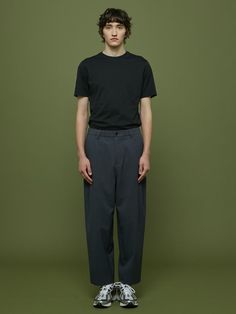 It is a tapered fit pant that has relaxed fit on the thigh and gets narrow to the hem. The pant is made of classic Oxford textile using aero cooling yarn by ‘Takisada Nagoya’. The elastic band waist is adjustable using drawstring. The pant is matched with Minimal Work Zip Up Jacket as a set.- Basic pant- Relaxed tapered fit- Elastic band waist- Side pockets- Back pockets Tapered Pants Outfit Men, Tapered Pants Outfit, Mens Taper, Define Yourself, Outfit Office, Pants Outfit Men, Jfk Jr, Relax Pants, Cuffed Pants