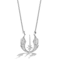 Star Wars&trade; THE JEDI ORDER 18-inch Pendant 1/10 CTW White Diamonds in Sterling Silver Jedi Symbol, Star Wars Jewelry, Baptism Ideas, Jedi Order, Diamond Birthstone, Light Side, Mens Chain Necklace, Prom Jewelry, Bracelet Online