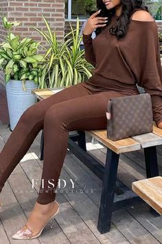 Fisdy - Classically Chic Solid Oblique Collar Jumpsuits with a Casual Twist Collar Jumpsuit, Look Casual Chic, Two Piece Jumpsuit, Designer Jumpsuits, Jumpsuit Online, Look Casual, Casual Look, Wholesale Fashion, Womens Fall