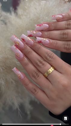 Nails With Flowers Inside, Simple Girly Nails, Cutest Nails, Simple Family Meals, Designs For Short Nails, Luxury Essentials, Boutique Instagram, Girly Acrylic Nails, Cute Acrylic Nail Designs