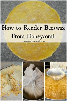 how to blend beeswax from honeycombs in a pan and then bake