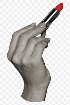 a woman's hand holding a red pen in the air