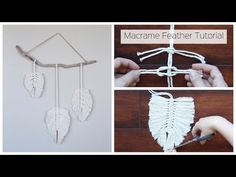 the instructions to make a macrame feather dream catcher