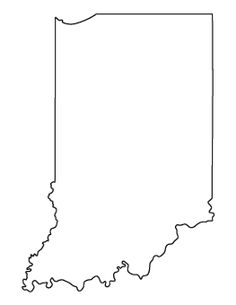 the outline of the state of indiana in black and white, on a white background