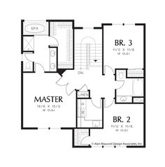 the floor plan for a two story house with an upstairs bedroom and living room area