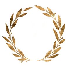 a gold laurel wreath on a white background