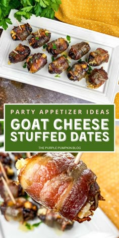 party appetizer ideas goat cheese stuffed dates