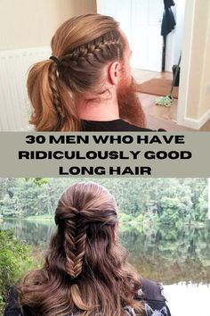 Blond Men Long Hair, Men Wedding Hairstyles Long, Mens Long Hair Braid Styles, Long Hairstyles For Men Wedding, Men’s Long Hair Wedding Styles, Men Long Hair Ponytail, Men Long Hair Wedding, Mens Braided Hair, Warrior Hairstyles Woman Viking Hair