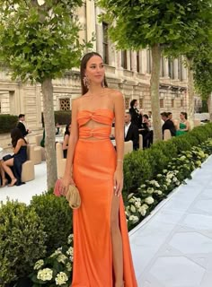 Orange Floor Length Dress, Australia Formal Dresses, Civil Wedding Dress Guest, Orange Formal Dress Long, Orange Party Outfit, Formal Dresses Orange, Mexico Wedding Guest Dress, Formal Australia, Orange Dress Outfit Wedding