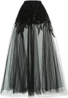 Fairy Tale Fashion, Elie Saab Black, Unique Skirts Design, Full Length Tulle Skirt, Knee Length Tulle Skirt, Womens Tulle Skirt, Applique Skirt, Skirt Tulle, Full Length Skirt