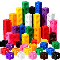 a pile of colorful lego blocks sitting next to each other