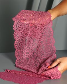 PRICES MAY VARY. Package comes with 1 roll of Ruby Pink stretch lace ribbon, 5 yards long and 8 inches wide Elevate your creations with our high-quality embroidery lace ribbon. Crafted from premium spandex and nylon materials, this lace trim is both soft and stretchy. Featuring clear, intricate patterns, offering top-notch quality, it's durable and designed to accompany you for an extended period Explore the convenience of our lace ribbon, arriving in a compact roll, allowing you to tailor the l Learn Sewing, Sewing Lace, Elastic Ribbon, Trim Fabric, Lace Bands, Style Party, Embroidery Lace, Lace Ribbon, Sewing Trim