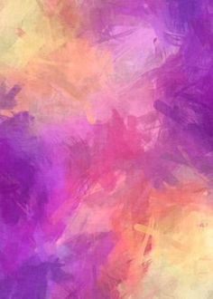 an abstract painting with purple, yellow and pink colors