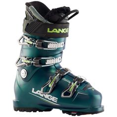 the large pair of ski boots is blue and black