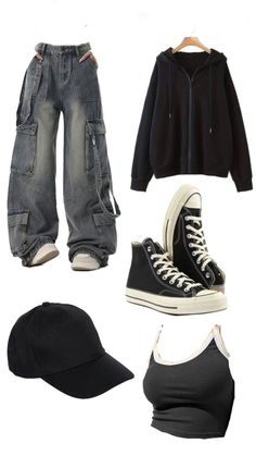 Baggy Outfit Ideas, Street Style Outfits Casual, Winter Outfit Ideas, Outfit Inspo Casual, Swaggy Outfits, Cute Everyday Outfits, Really Cute Outfits, Edgy Outfits, Casual Style Outfits