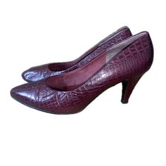 These Heels Are Vintage From The 80s Condition: Gently Used, Looks Brand New. Snakeskin Heels, The 80s, Snake Skin, Color Purple, Shoes Women Heels, Shoes Heels, Size 10, Women Shoes, Brand New